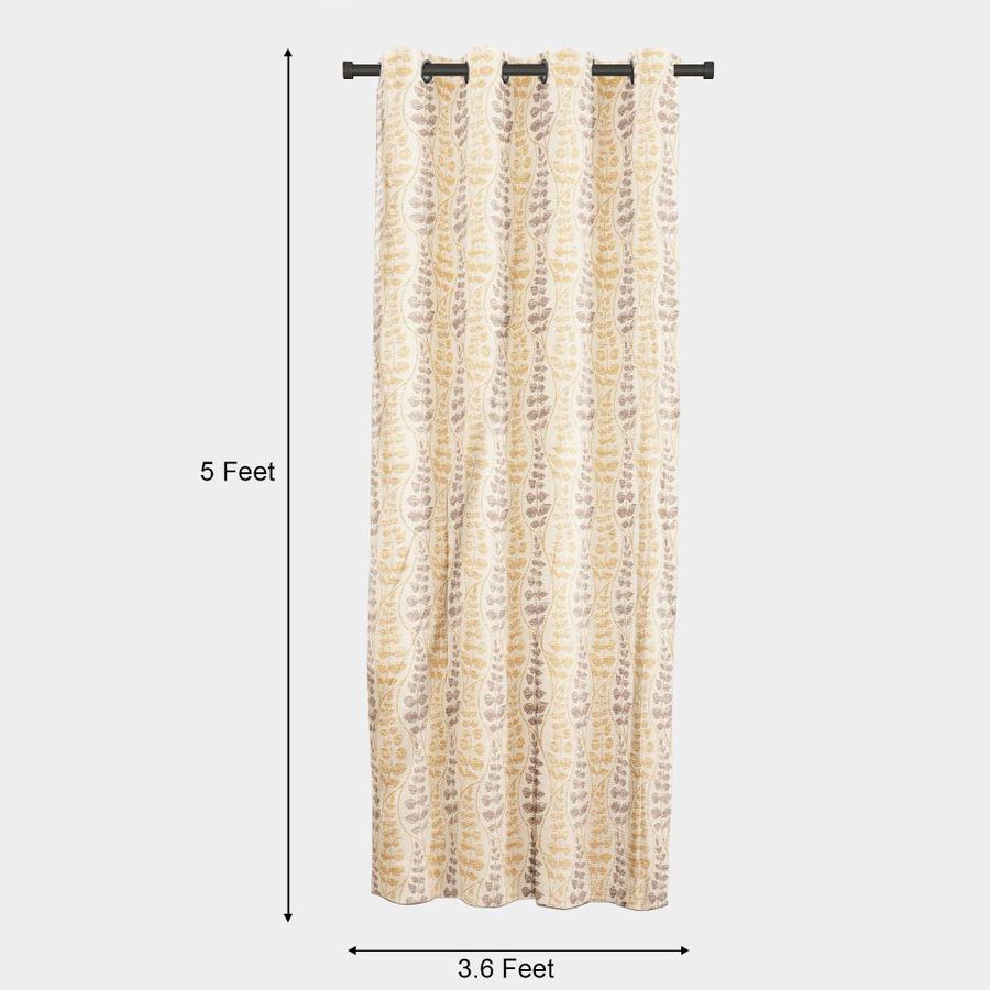 5ft. Bedroom Beige Printed Eyelet Window Curtains, , large image number null