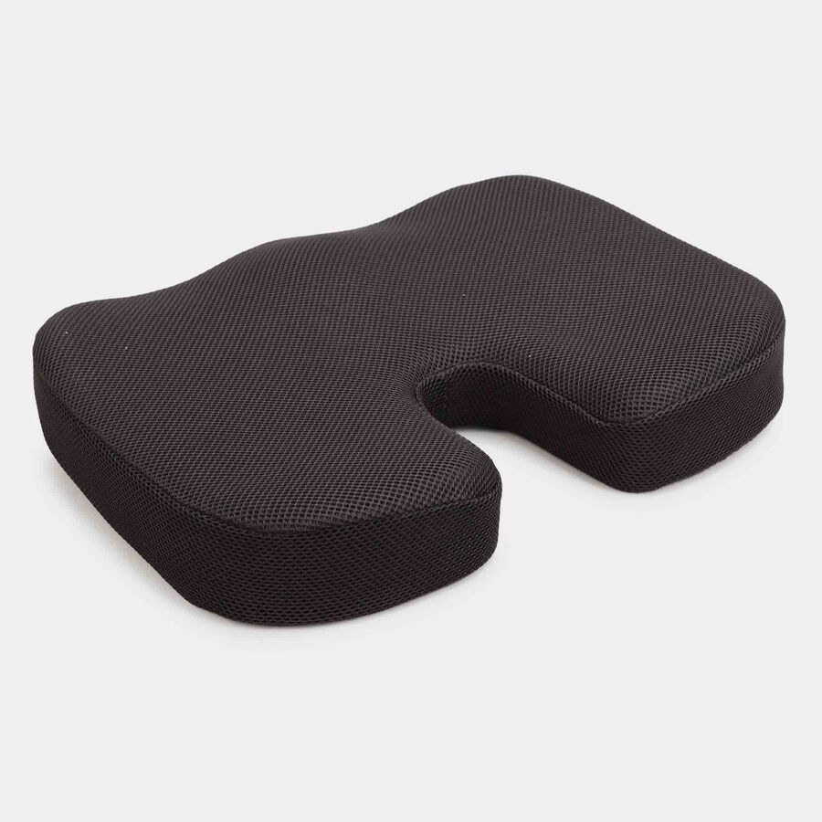 Black Ergonomic Memory Foam Cushion, , large