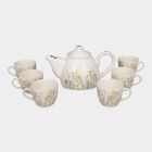 Stoneware Tea Set of 7 (6 Cups & 1 Kettle), , small image number null