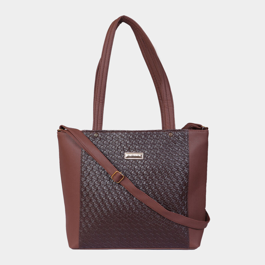 Women Solid Brown Handbag, , large image number null