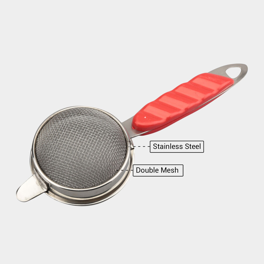 Stainless Steel Tea Strainer With Double Mesh, , large image number null