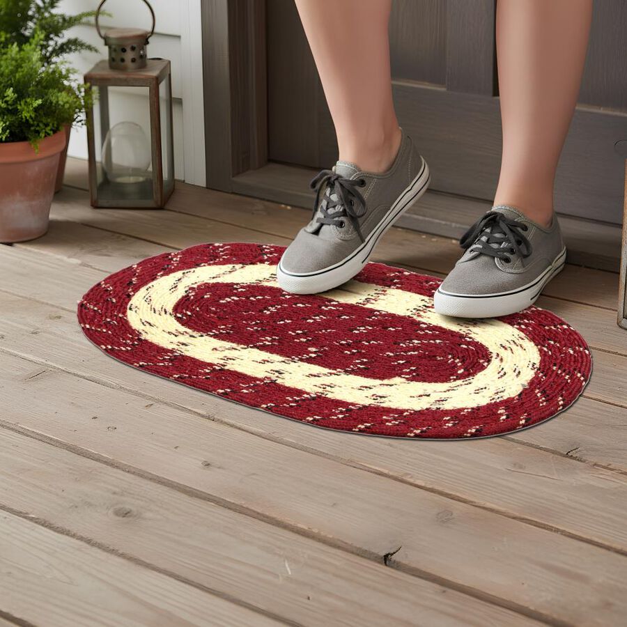Maroon Polyester Door Mat, , large