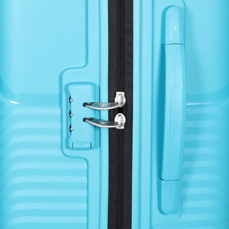 8-Wheel Light Blue Polypropylene Hard Case Trolley, Medium, , large image number null