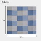 Blue Microfiber Double Bedsheet with Pillow Cover, , small