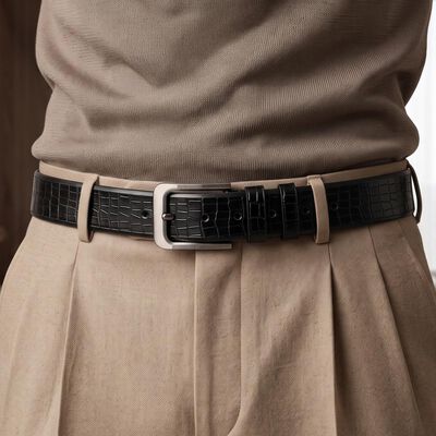 Men's Black PU Belt