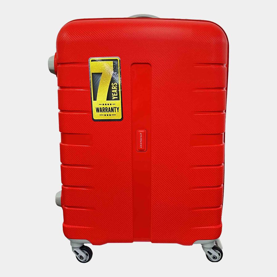 4-Wheel Red Polypropylene Hard Case Trolley, Medium, , large image number null