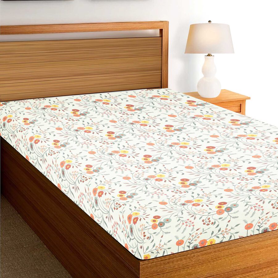 Light Green Cotton Single Bedsheet, , large image number null