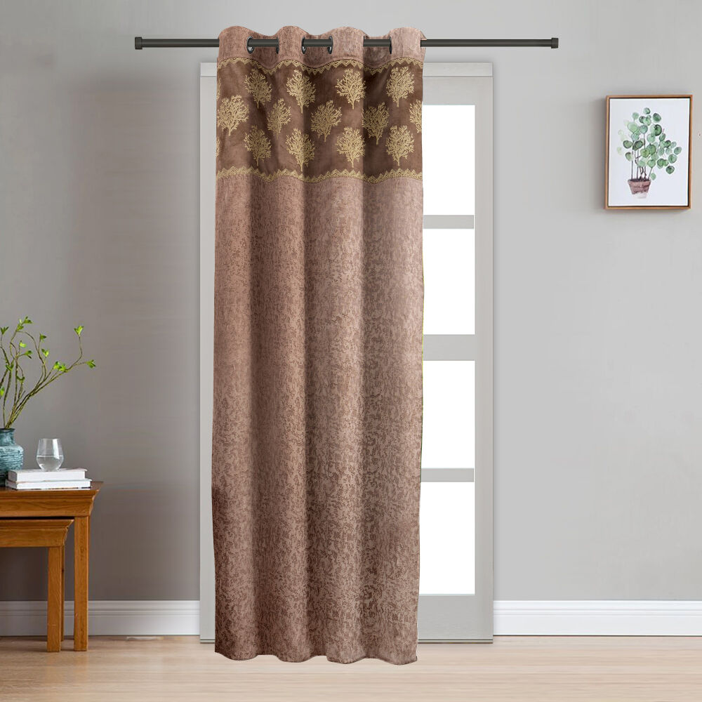 Home Beautiful                         7 ft. Brown Polyester Curtain