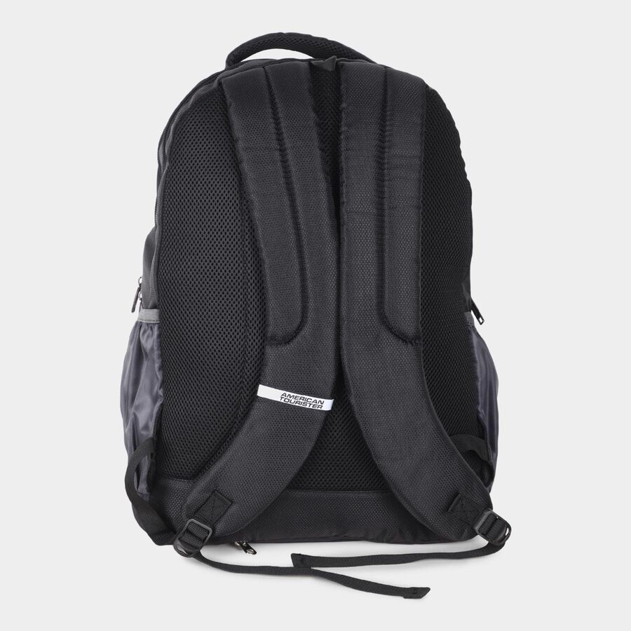 Dark Grey Polyester Backpack with Laptop Compartment, , large image number null