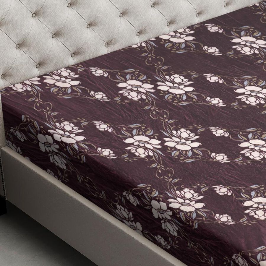 Blue Polyester Double bed Top Sheet , , large