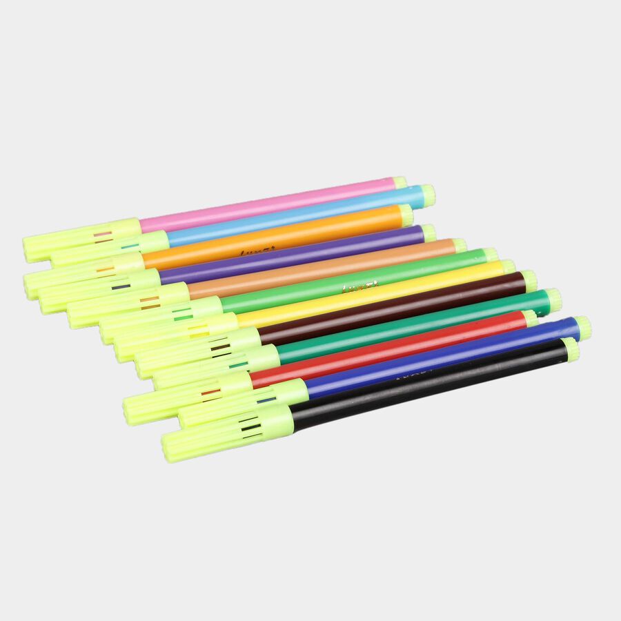 Plastic Sketch Pens- 12 Colour, , large image number null