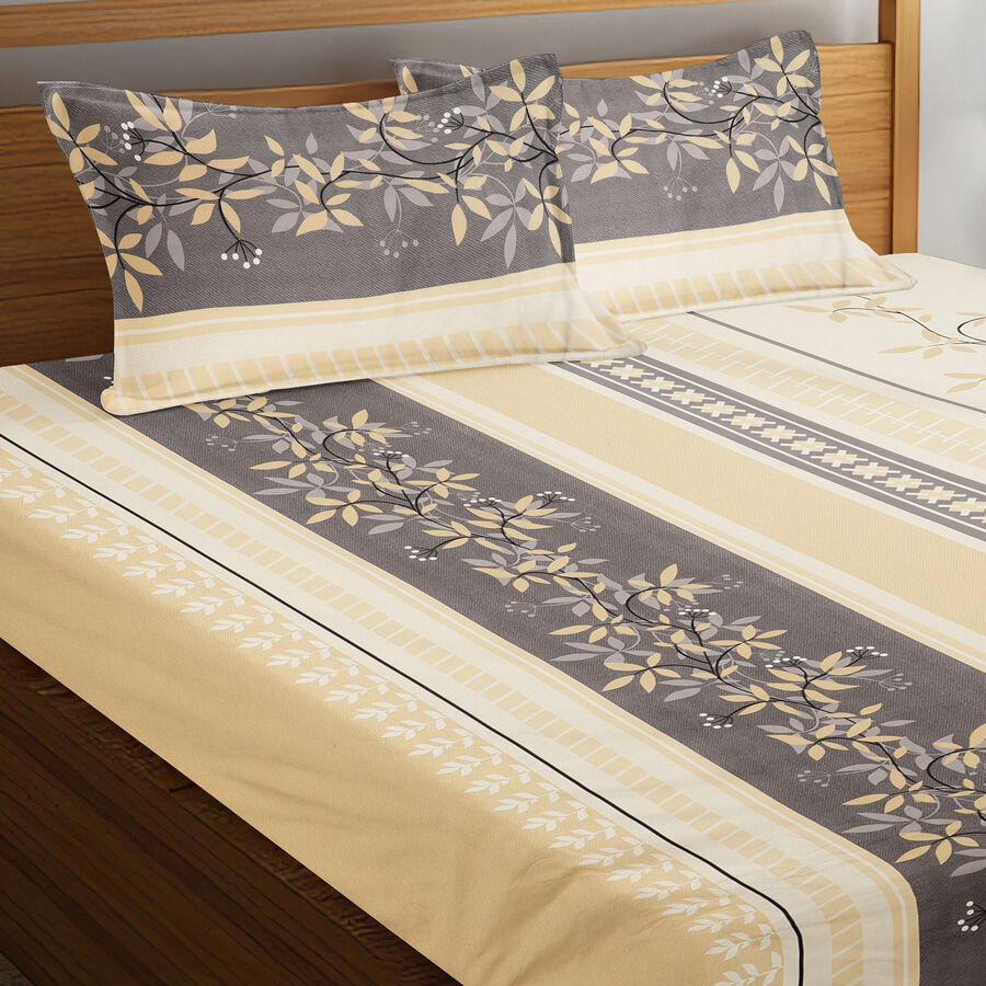 120 GSM Brown Microfiber Double Bedsheet, , large image number null
