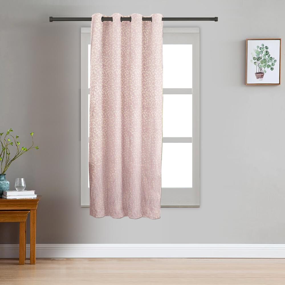 Home Beautiful                         5 ft. Pink Polyester Curtain