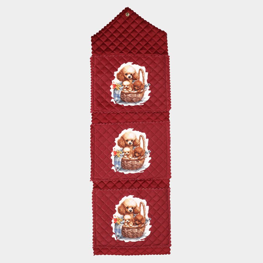 Maroon Polyester Wall Hanging Organiser, , large image number null
