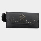 Women's Black Polyurethane Hand Pouch, , small image number null