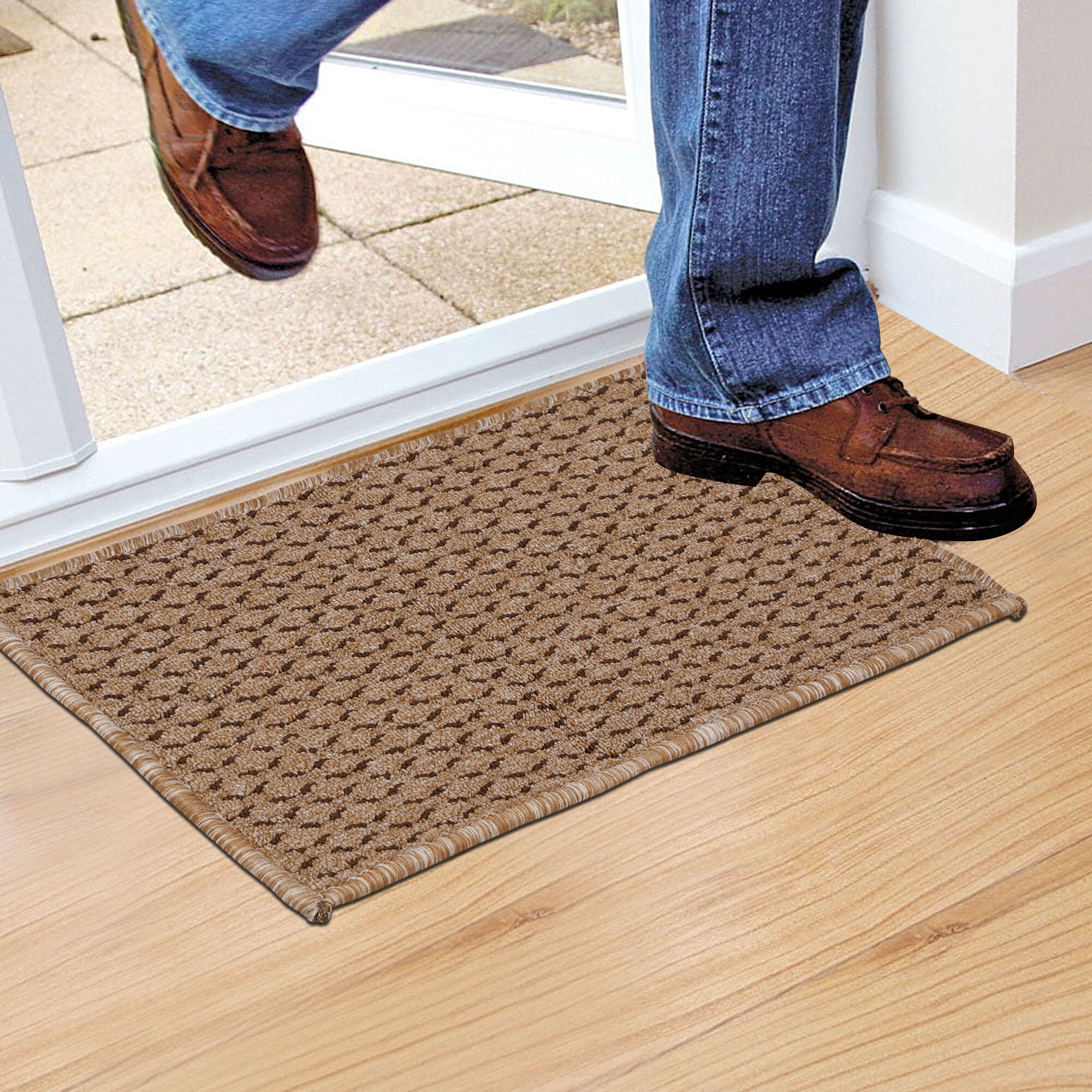 Home Beautiful                         Anti-Skid Beige Polypropylene Door Mat