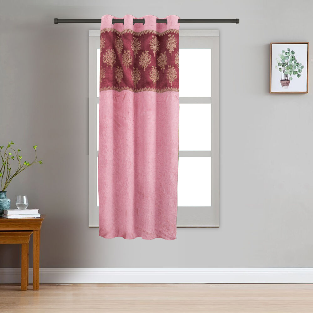 Home Beautiful                         5 ft. Pink Polyester Curtain