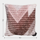 Pink and Brown Geometric Printed Cushion, , small