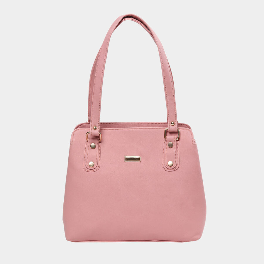 Women Solid Peach Handbag, , large image number null