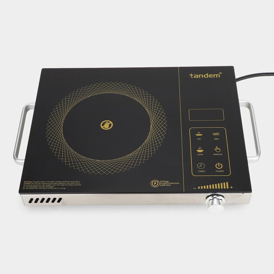  Infrared Cooktop 2200W, With Skewer rods and Wire stand, 6KV Surge protection, 4 Preset Modes & Timer, Works with all your existing utensils, , large