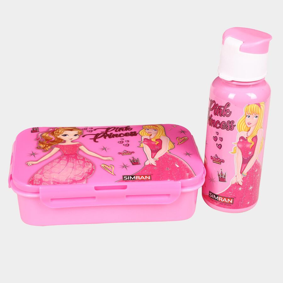 Plastic Lunch Box - 1 Big Container, 1 Bottle, 1 Small Container, , large image number null