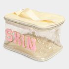 Women's Beige Polyurethane Makeup Bag, , small image number null