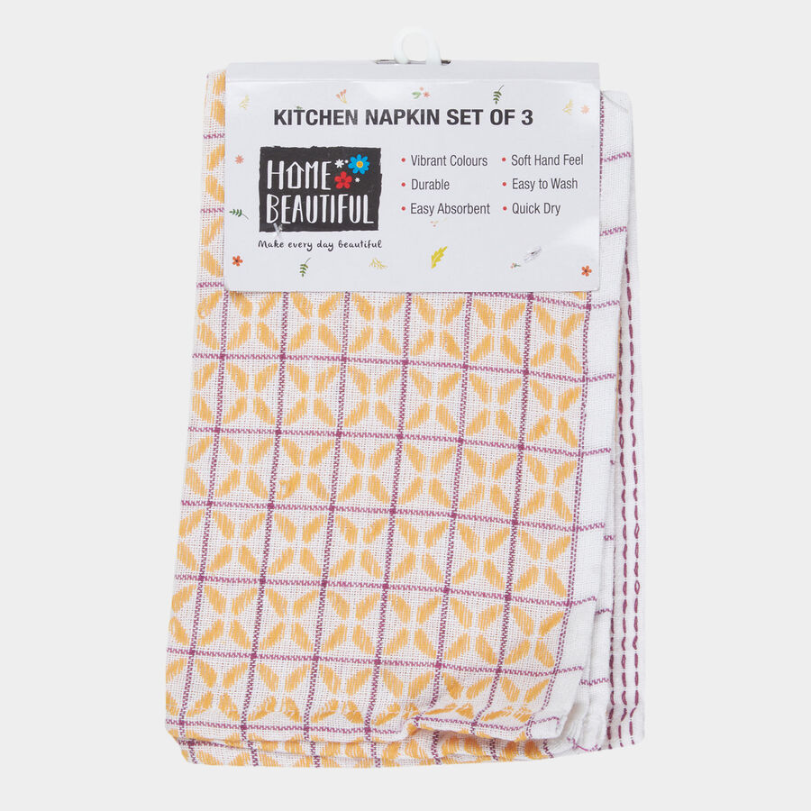 Set of 3 Cotton Kitchen Napkin, , large image number null
