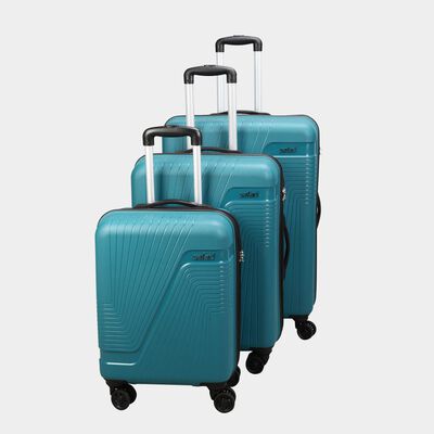 4-Wheel Green Polypropylene Hard Case Trolley, Small + Medium + Large