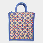 Dark Blue Printed Jute Bag, , small image number null