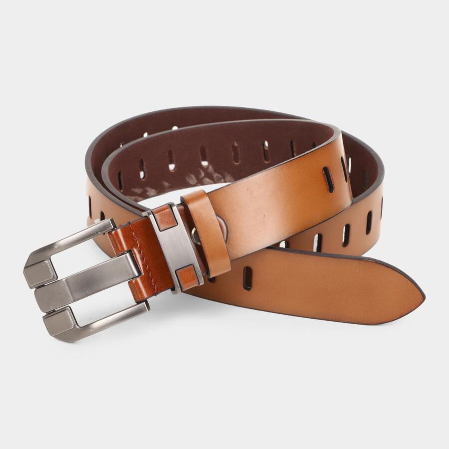 Men's Tan Polyurethane Formal Belt, , large image number null