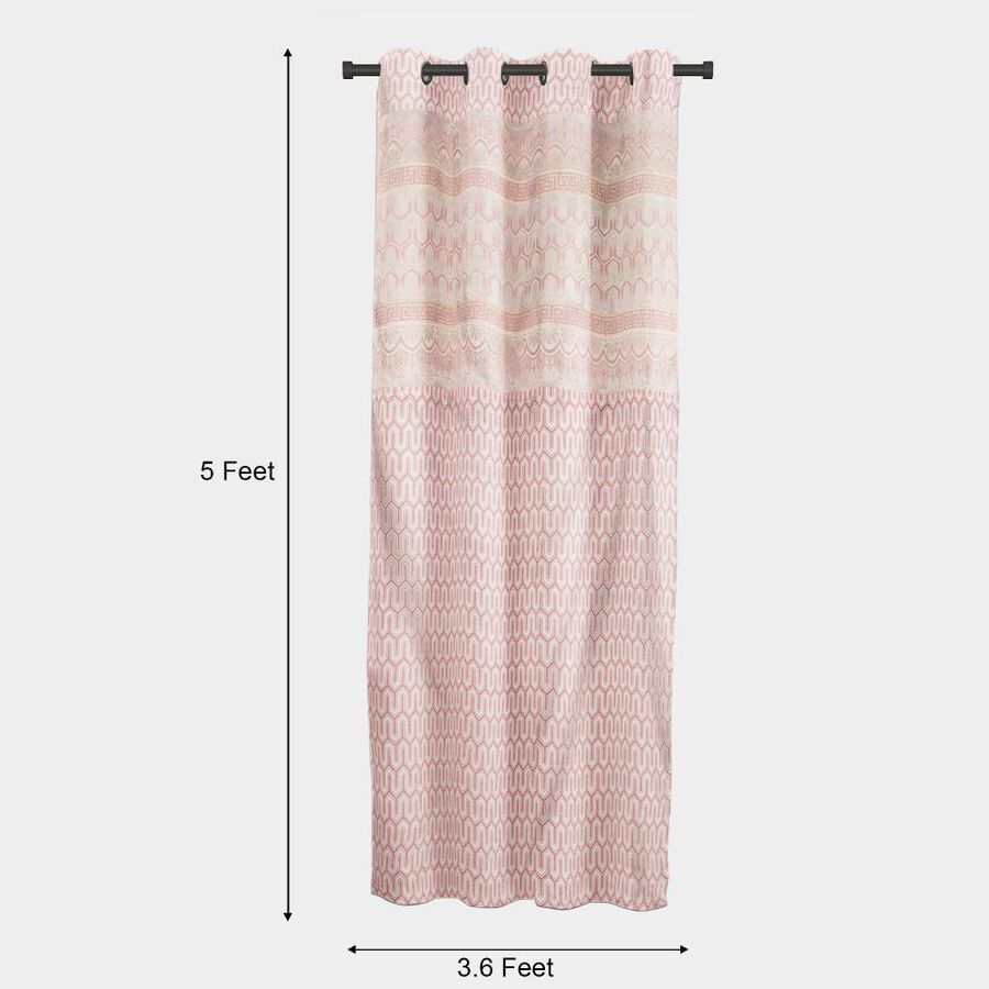 5ft. Bedroom Soft Dusty Pink Jacquard Eyelet Window Curtains, , large image number null