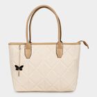 Women's Beige Polyurethane Tote Bag, , small image number null