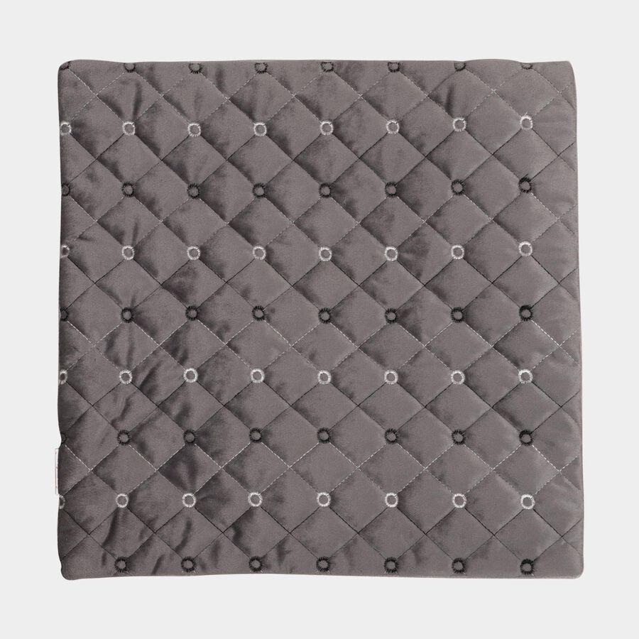 Dark Grey Velvet Cushion Cover, , large image number null