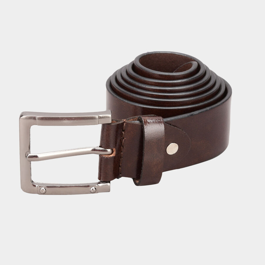Men's Leather Casual Belt, Size 40, Smooth/Plain, , large image number null