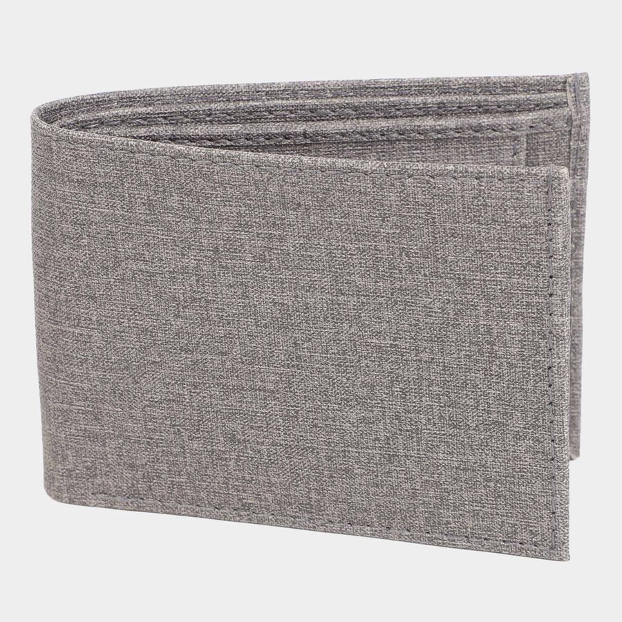 Men's Grey Polyurethane Wallet, , large image number null