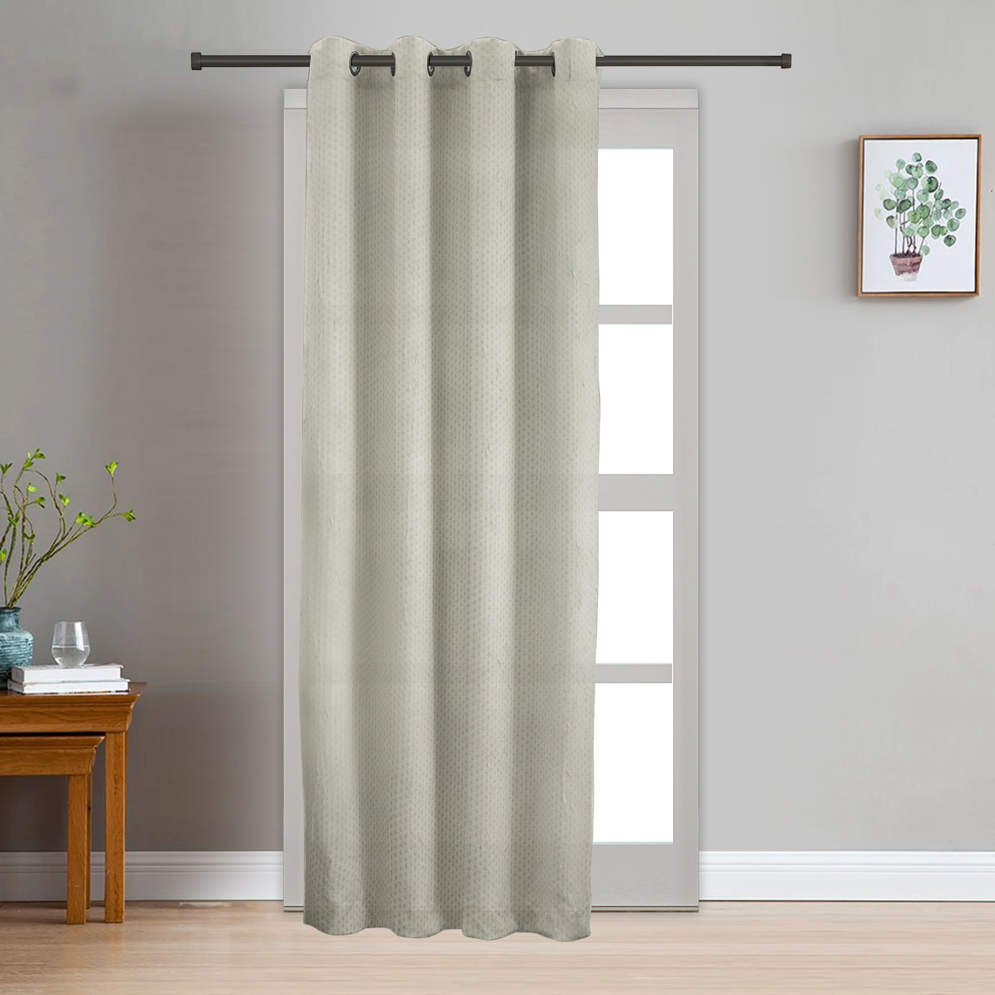 Home Beautiful                         7ft. Grey Polyester Curtain