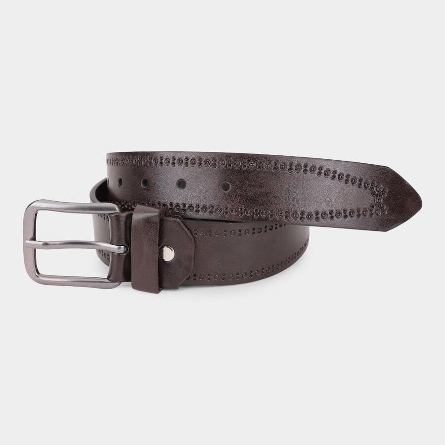 Brown PU Casual Belt, , large