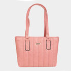 Women's Peach Polyurethane Tote Bag, , small