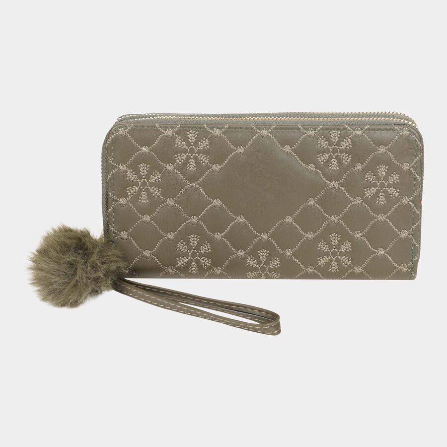 Women's Polyurethane Zipper Clutch Bag, , large image number null