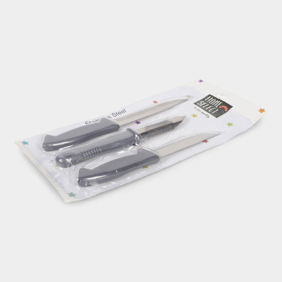 Steel Knife & Peeler Set of 3, , large image number null
