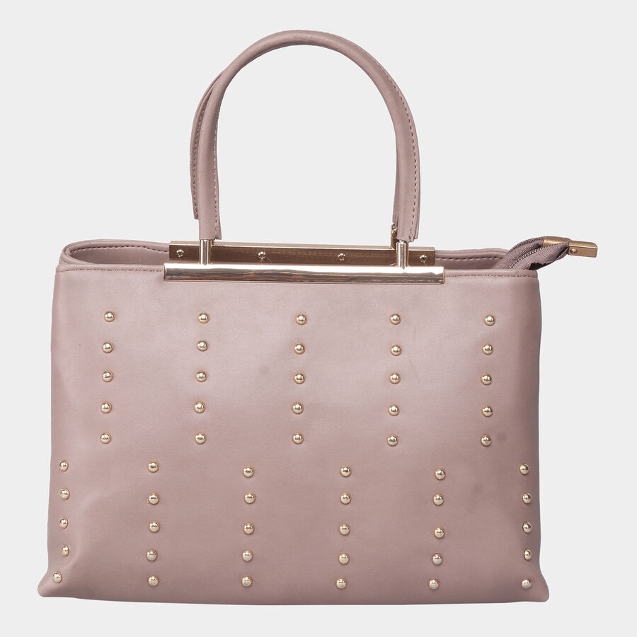 Women's Peach Polyurethane Tote Bag, , large image number null