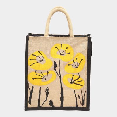 Women's Black Jute Tote Bag
