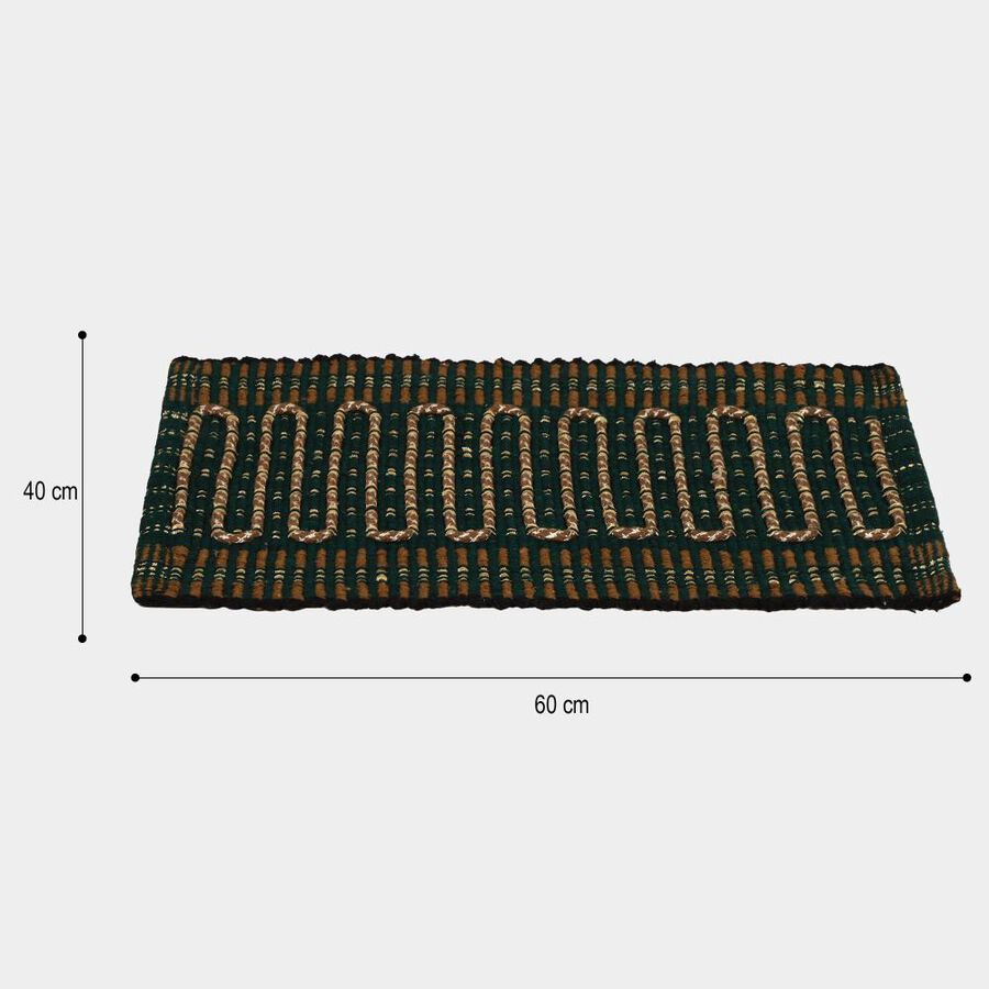 Green Polyester Cotton Door Mat, , large image number null