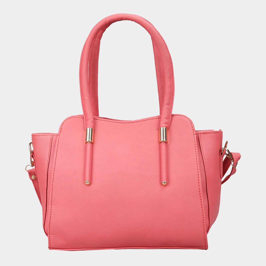 Women's Peach Polyurethane Tote Bag, , large image number null