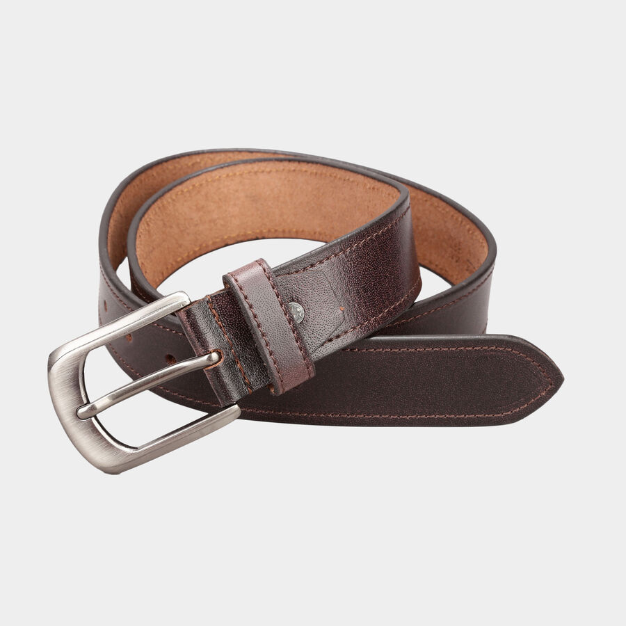 Men's Leather Casual Belt, Size 36, Textured, , large image number null