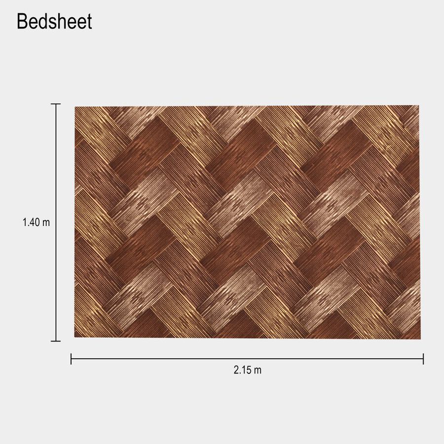 Brown Woven Printed Single Bedsheet, , large