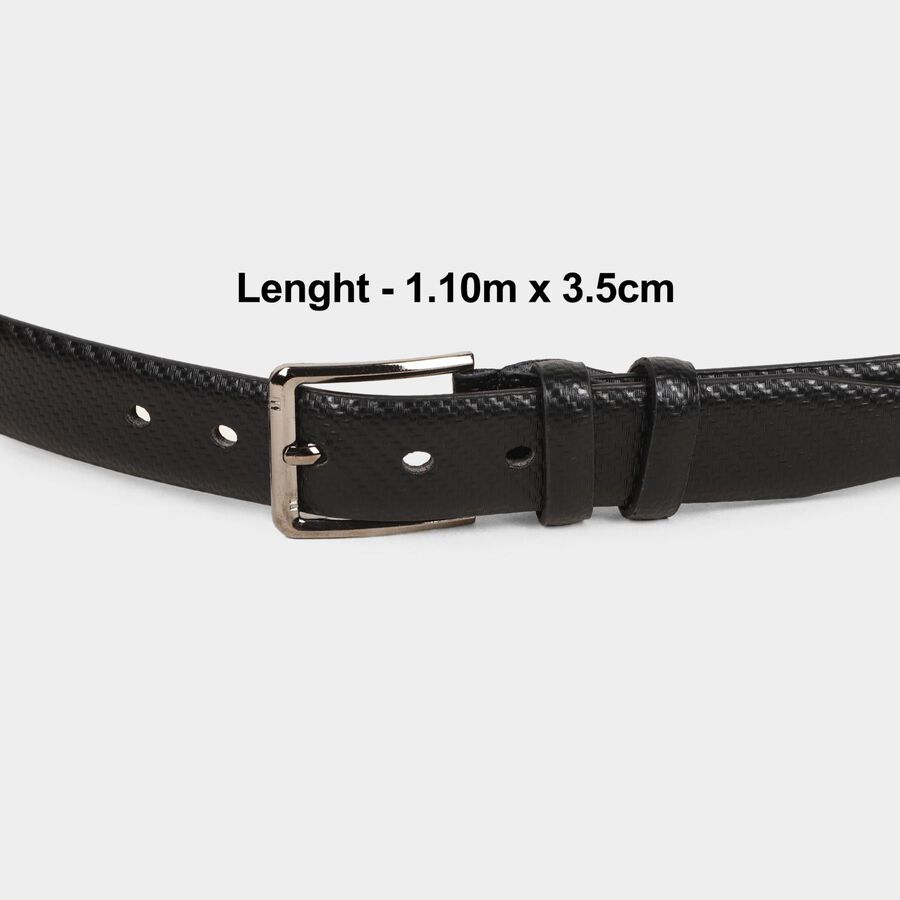 Men's Black Polyurethane Formal Belt, , large image number null