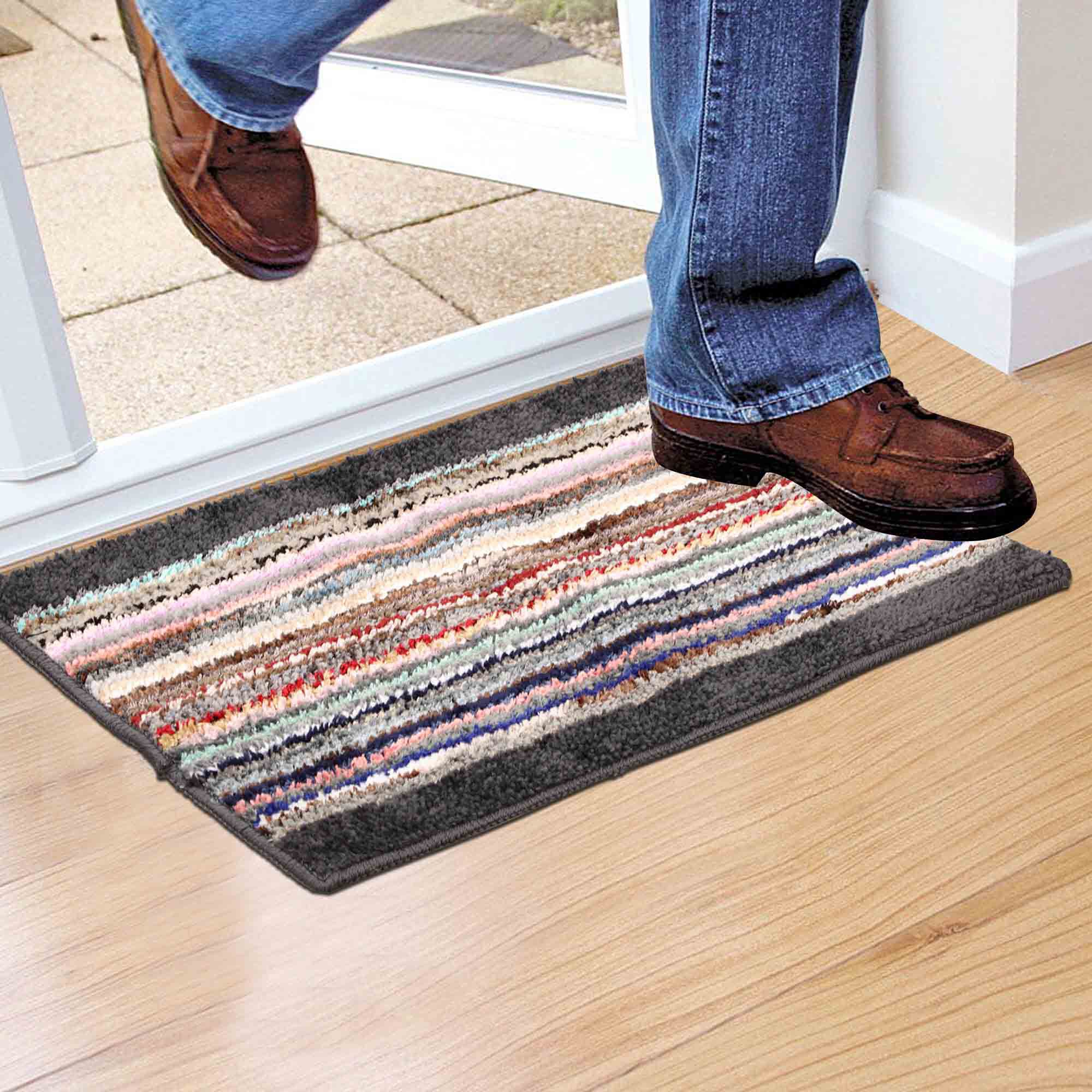 Home Beautiful                         Grey Polyester Door Mat