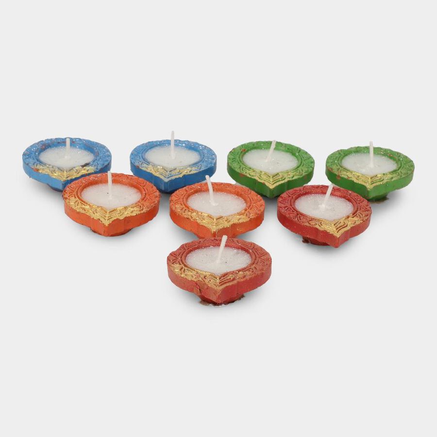 Diya with Wax Set of 8, , large image number null