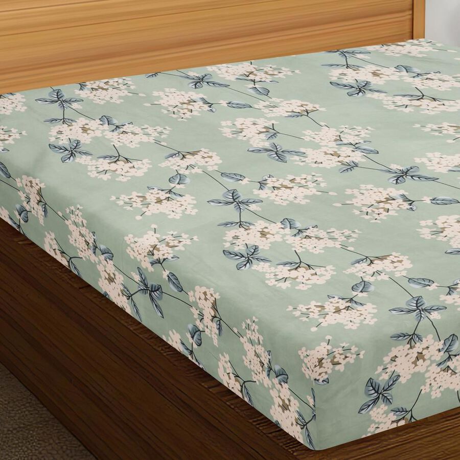 Green Microfiber Double Bedsheet, , large image number null